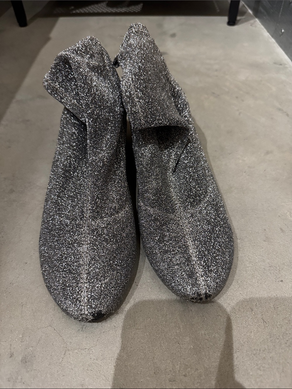 Silver sparkle booties